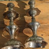 Pair of silver candle holders