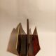 Vintage magazine holder tortoiseshell style & golden brass. Italy 1970