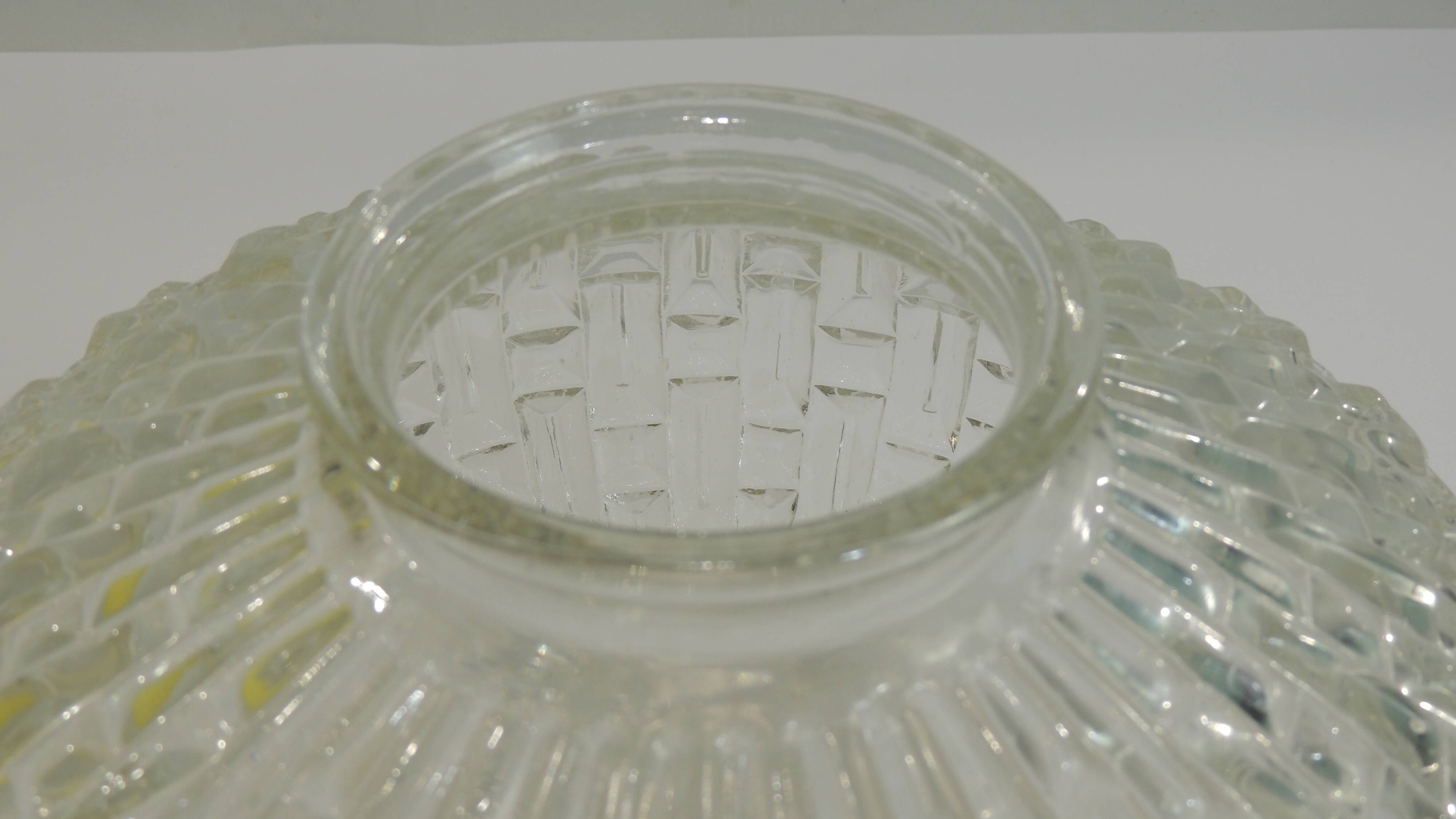 1970s vintage cut glass suspension – retro design ball lamp – L