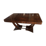 Art Deco flaming walnut dining table