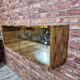 Wall-Mounted Walnut Display Cabinet with Mirrored Back – Upcycled 1960s Mid