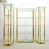 Ramiro Tarazona 24 Carat Goldplated Display Cabinet w. Glass Shelves 1980s