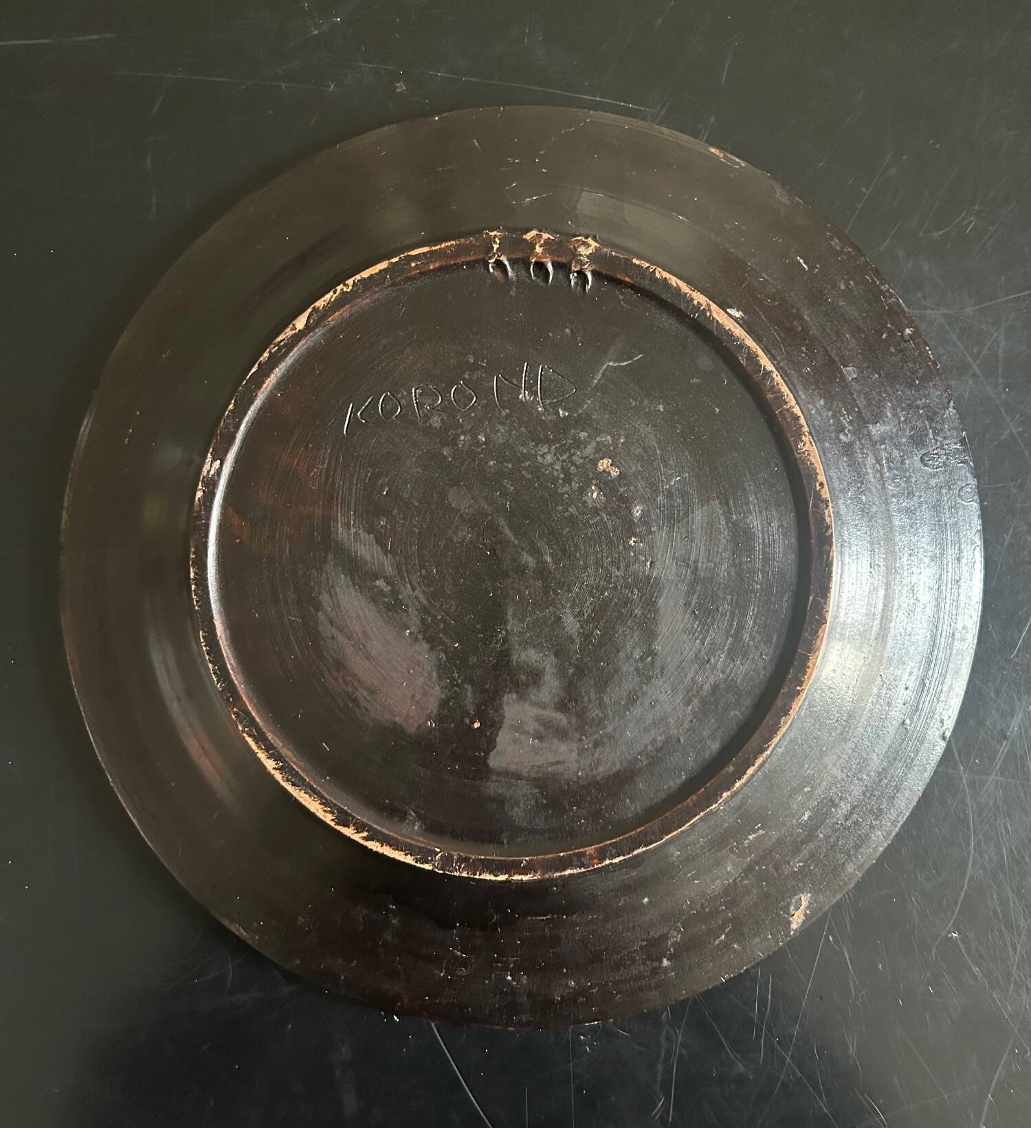 Korond ceramic dish with bird decoration