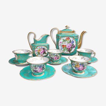 Ancient porcelain floral tea service