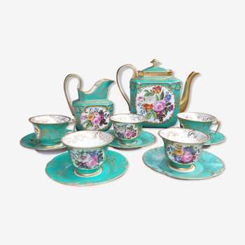 Service à thé floral ancien en porcelaine