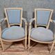 Paire de fauteuils Louis XVI en bois laqué vers 1900