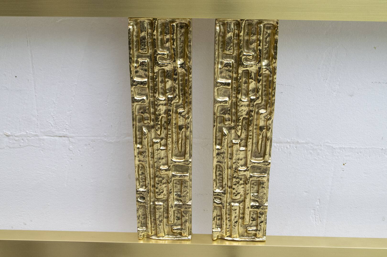 Mid-Century Modern Italian Gold Brass and Bronze Double Beb, 1970