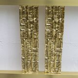 Mid-Century Modern Italian Gold Brass and Bronze Double Beb, 1970