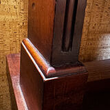 Mahogany and leather coffee table from the 19th century.