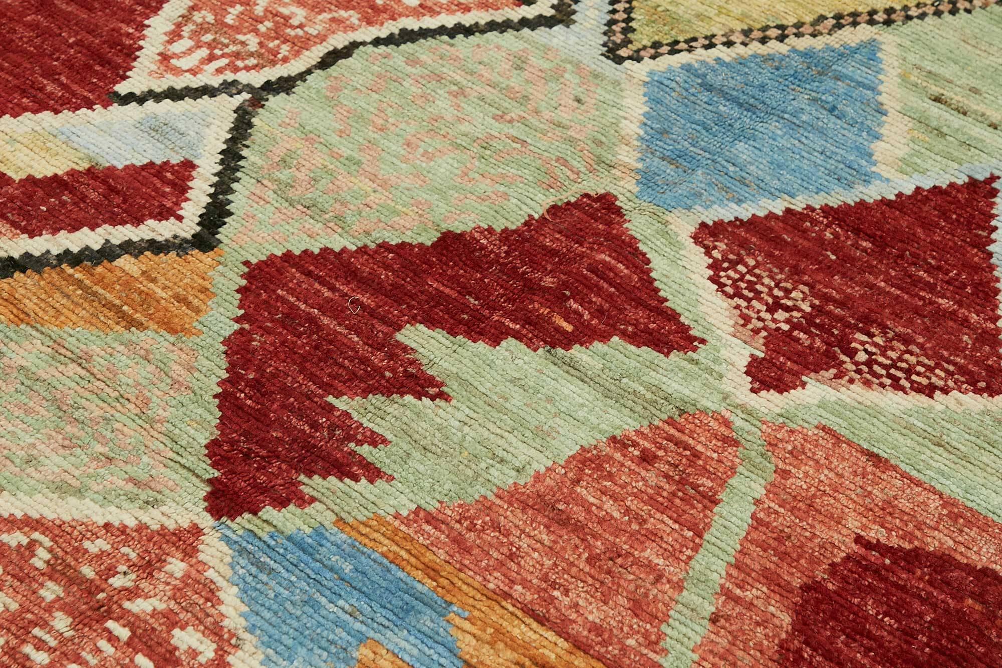 Handmade Tribal Decorative 200 cm x 307 cm Multicolor Wool Carpet