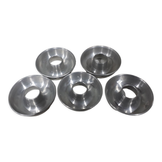 Set of 5 old Savarin or donut molds