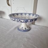 Plat compotier ancien moustiers jules vieillard bourdeux sur socle, fin 19è