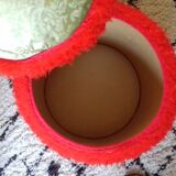 Pouf storage chest moumoute red vintage 1972 faux fur