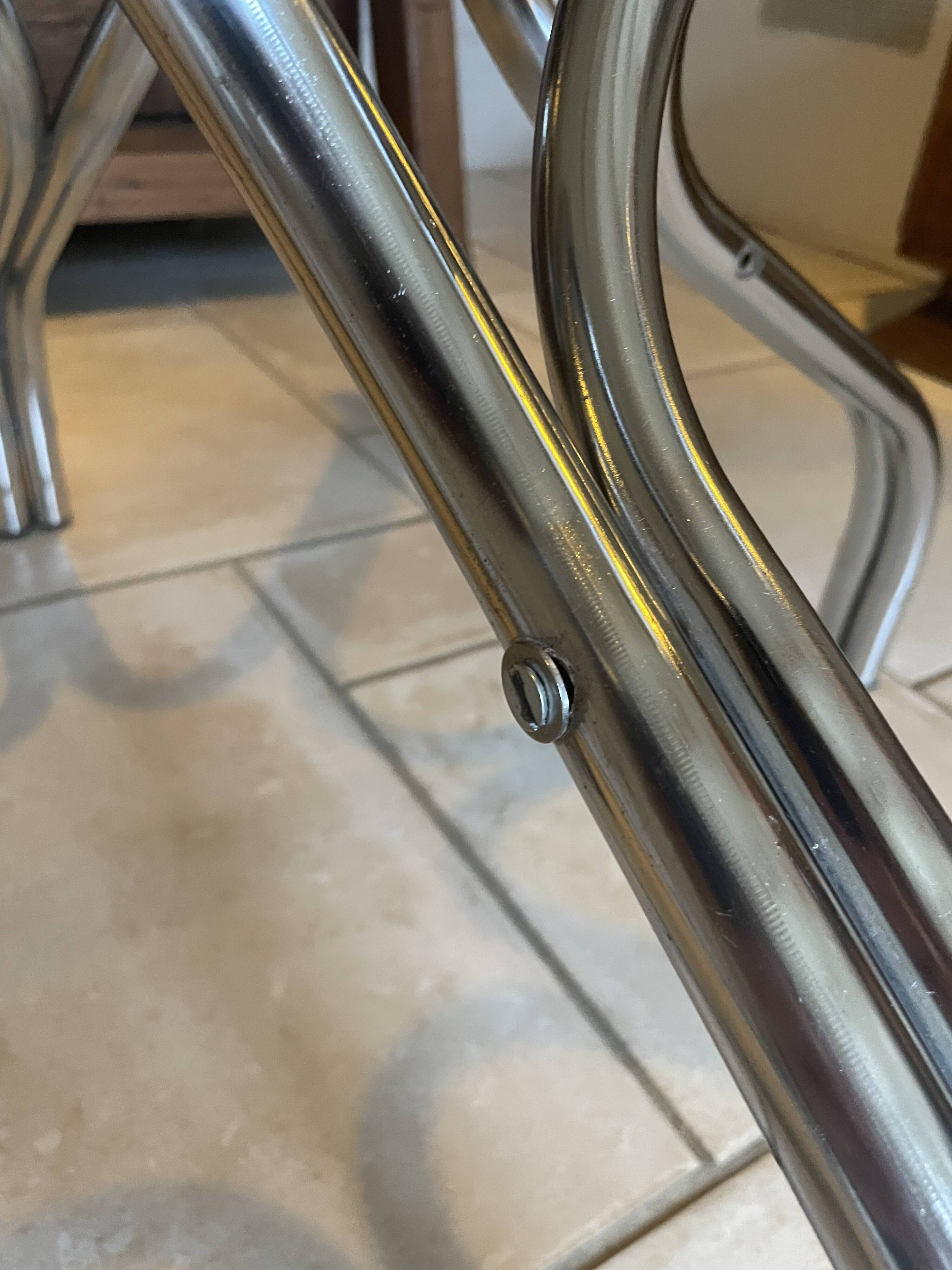 Vintage table with smoked glass top