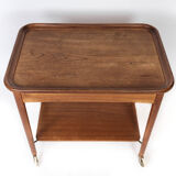 Side table on wheels in teak of Danish design from the 1960s