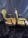 Pair of large 19th-century green leather armchairs in Louis XV style.