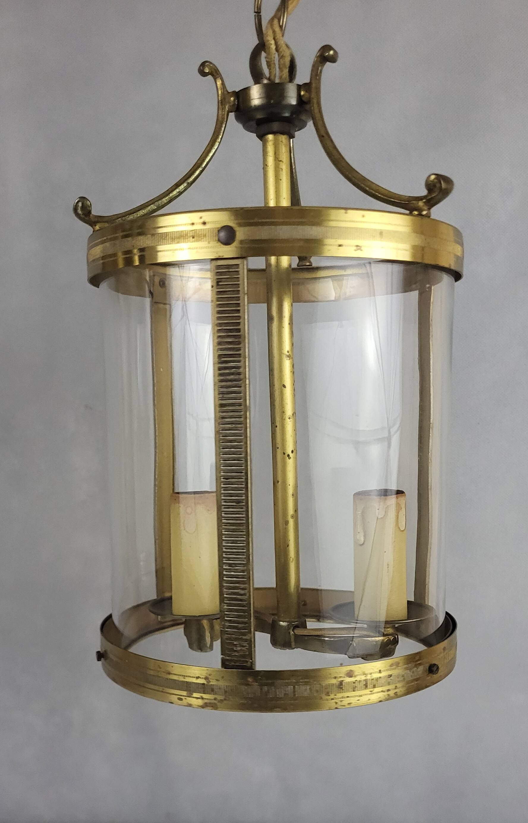 Pair of 1950s brass lanterns