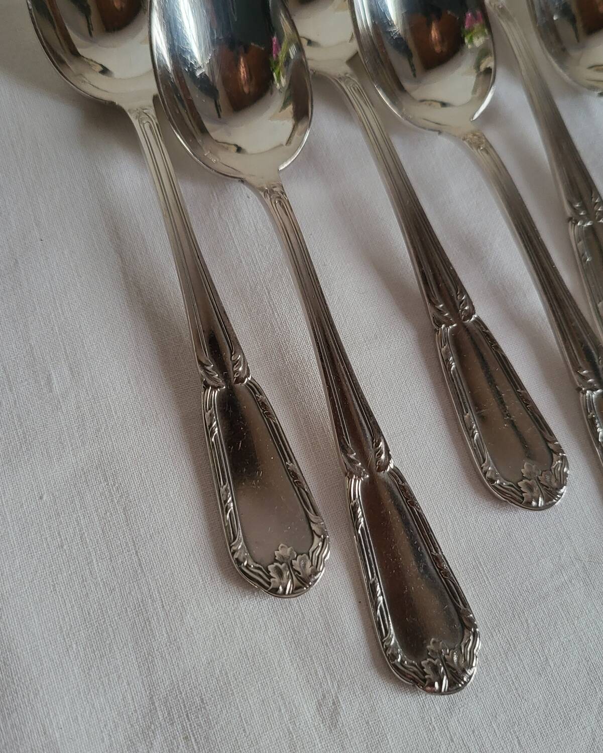 6 Small Silver-Plated Metal Spoons Boulenger Dessert Cutlery