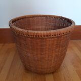 Corbeille / cache pot vintage en osier