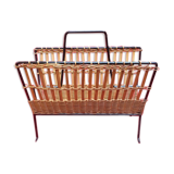 Metal and rattan magazine rack 50