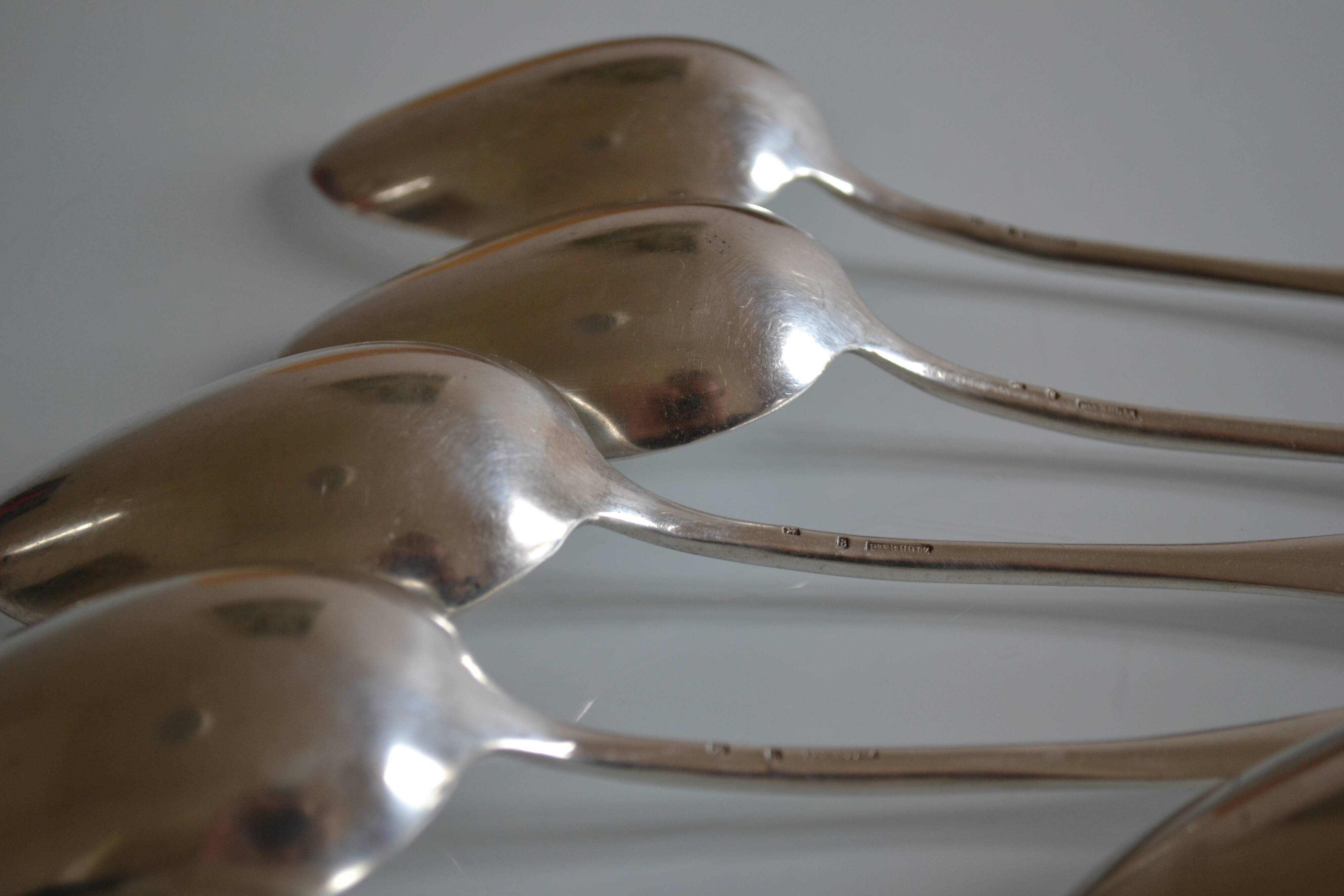6 silver plated soup spoons P de Ruolz silver plated soup spoons 21.8 cm