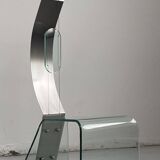 Chaise sculpturale Zero de Marco Baldanello, verre et acier, Italie, années 1990