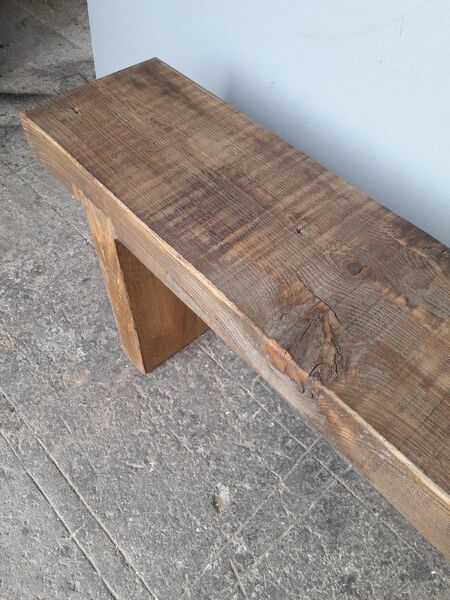 Vintage workshop bench 1960s solid wood