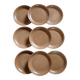 9 flat plates in Sarreguemines stoneware