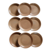 9 flat plates in Sarreguemines stoneware