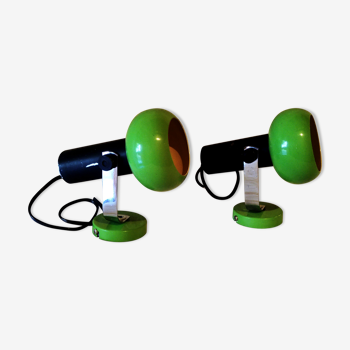 Pair of green eyeball sconces 1960