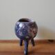 Pot for flower plants tripod artisanal ceramic vintage style design
