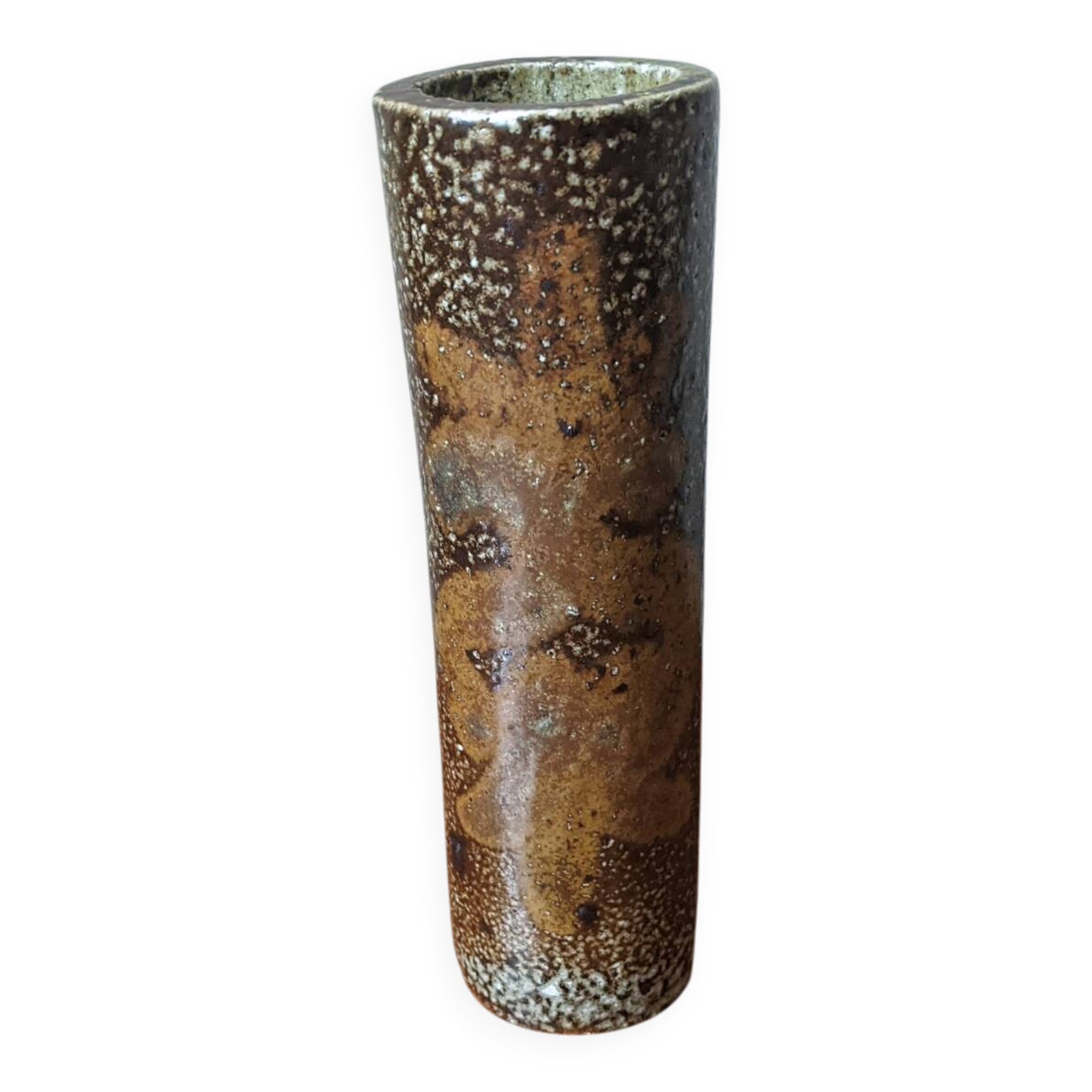 Gustave Tiffoche rolled vase, artisanal ceramic.