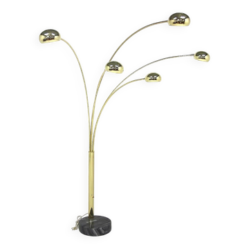 Metal and marble floor lamp, Sweden, 1980