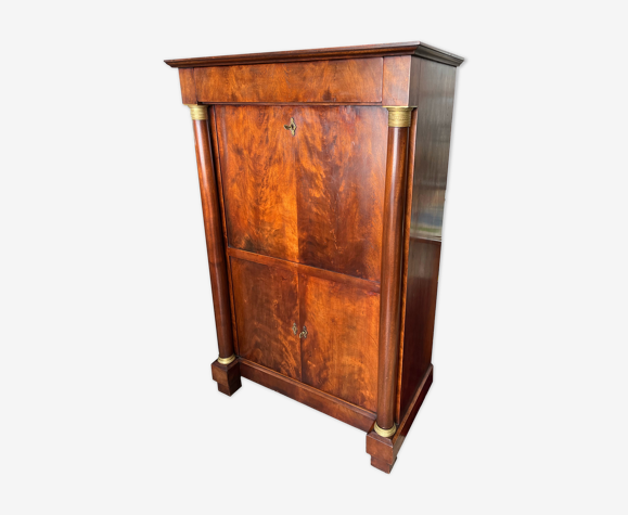 Secretaire en acajou de style empire a colonnes détachées