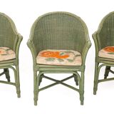 Rattan lounge by Maugrion, 1980