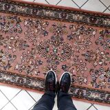 Tapis vintage Seraband à motifs floraux fait main