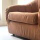 Velvet armchair in peach-orange, Steiner Paris France 1970