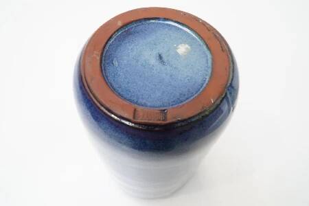 Rogier Vandeweghe, Blue-Glazed Cylindrical Vase for Amphora