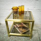 Golden side table and smoked glass