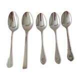 5 silver-plated hotel spoons