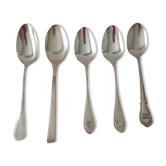 5 silver-plated hotel spoons