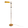 Adjustable and adjustable floor lamp / reading light in vintage golden brass 1970s