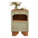 Renovated antique Art Deco bedside table – Lézard Green Pure & Paint, natural wood and marble top.