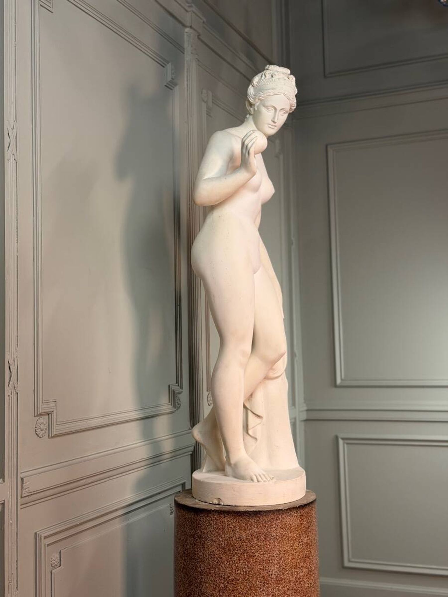 Venus with the Apple, based on the model by Bertel Thorvaldsen in reconstructed marble, 20th century.