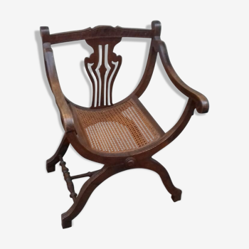 Dagobert 1900 chair in original walnut wood and canning