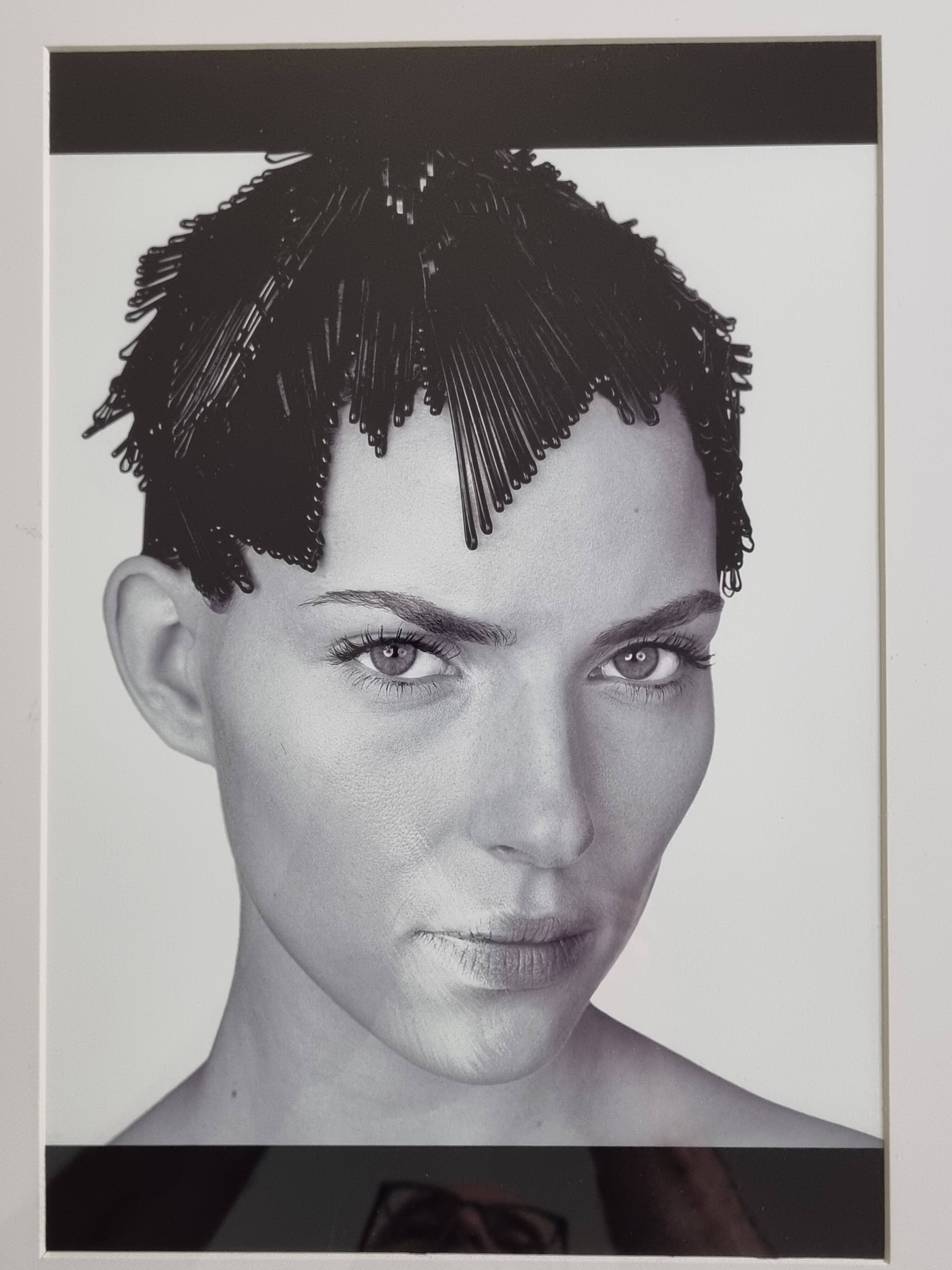 Fashion photography, portrait, Petra Bernardi, framed under glass, 32 x 41 cm