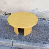 Vintage coffee table round light wood