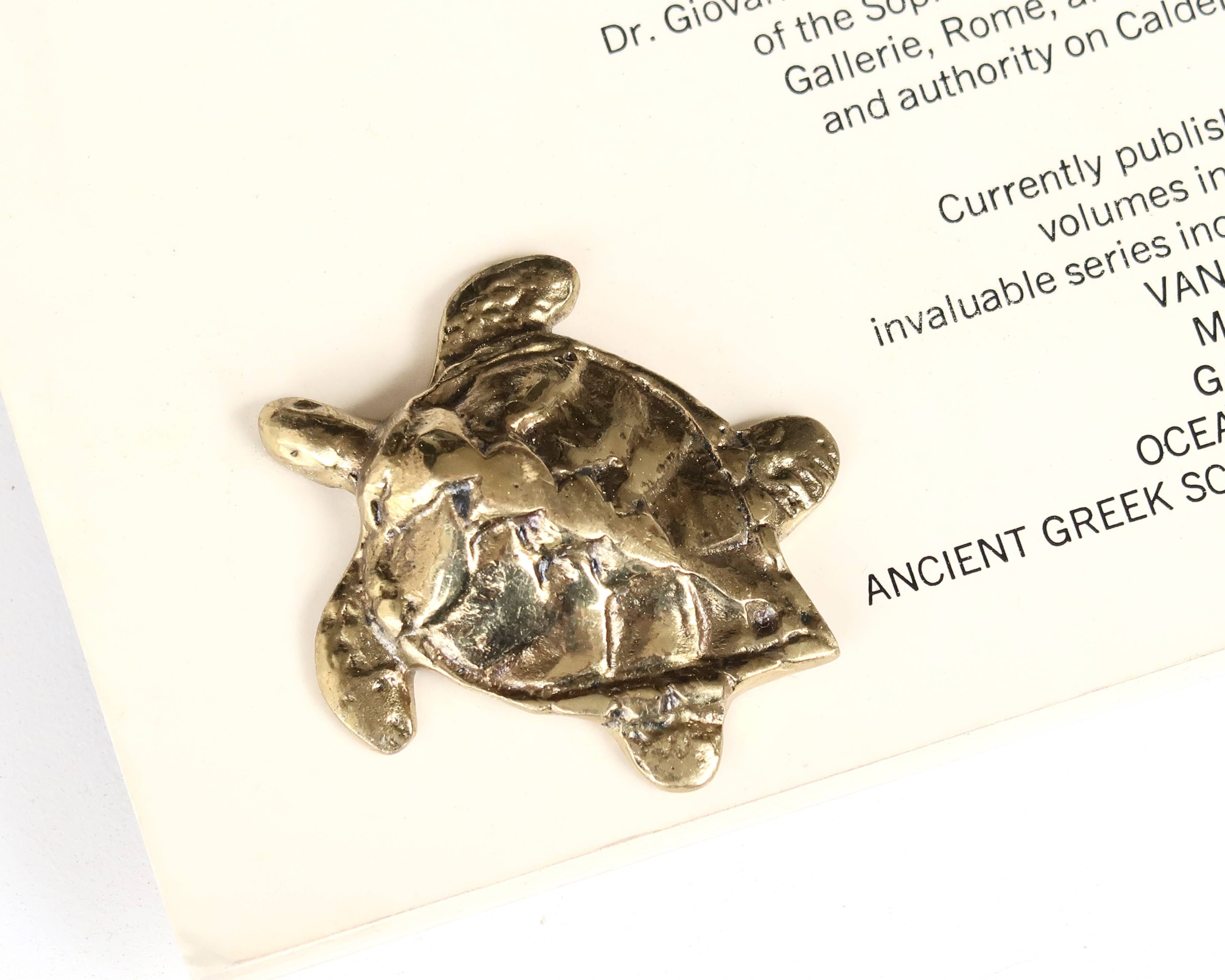Brass turtle paperweight, 1970s
