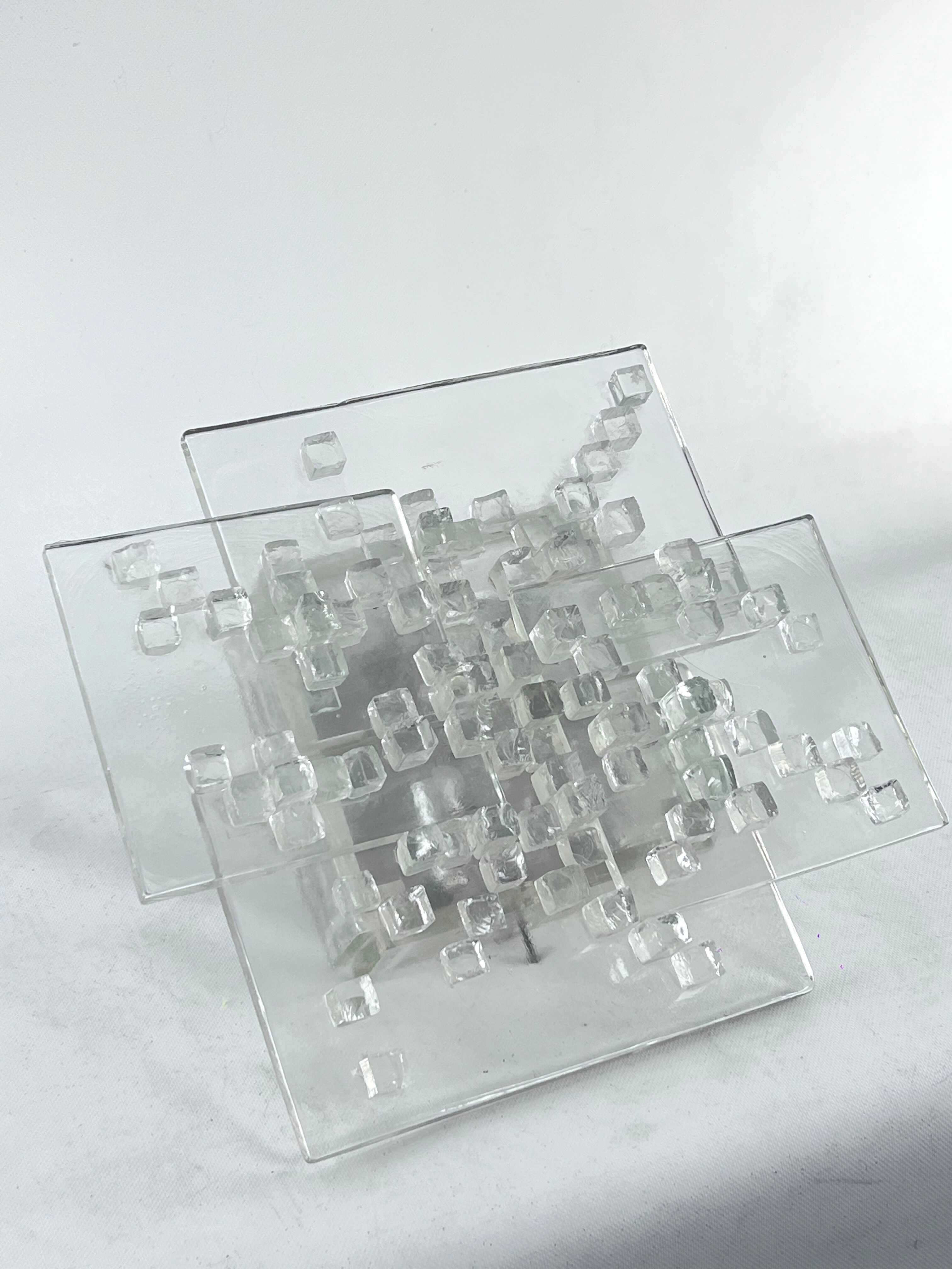 Mid-Century Clear Murano Glass wall light by Albano Poli for Poliarte. Italy 1970s