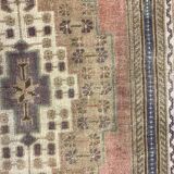 Turkish rug 266x91 cm wool vintage shabby chic runner green, beige